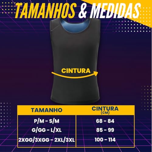 Camiseta Masculino Efeito Sauna Térmica Regata Perder Peso Calorias Emagrecer Compressão Exercício M