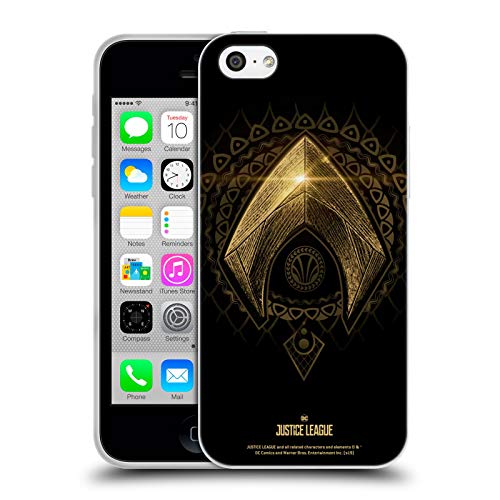 Head Case Designs Officially Licensed Justice League Movie Aquaman 2 Logos Soft Gel Case Compatible With Apple iPhone 5c
