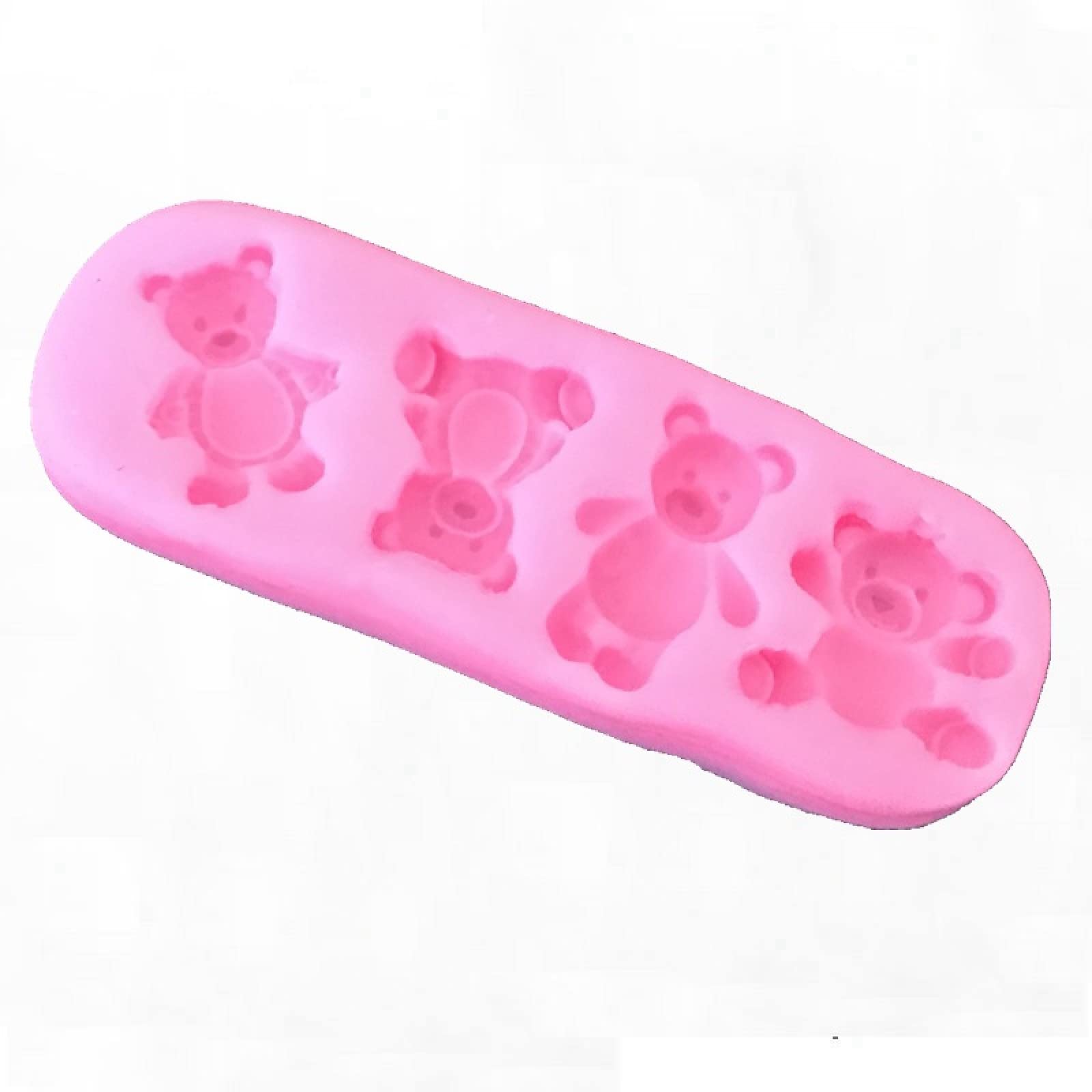 moule à chocolat Moule à fondant en silicone en forme d'ours de dessin animé, for gâteau, gelée, pudding, chocolat, outils de cuisson