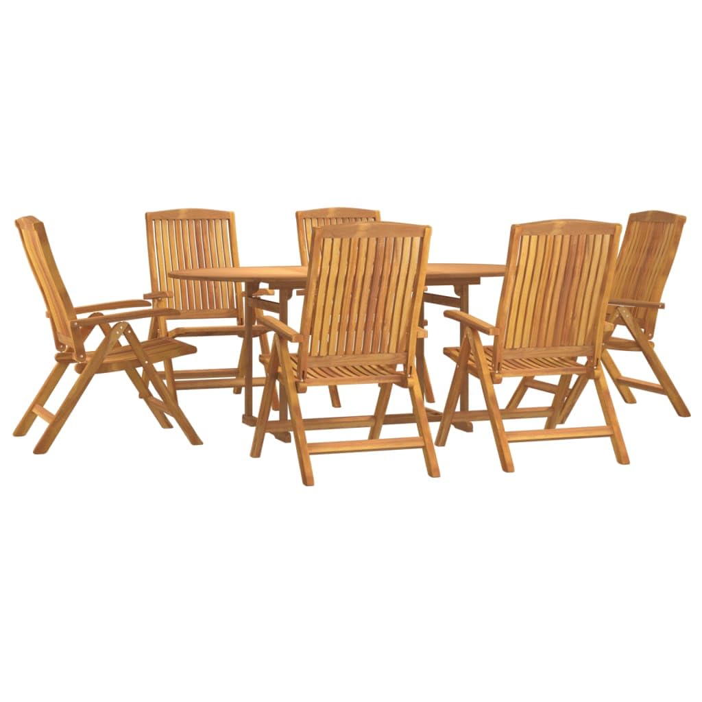 ZEYUAN Juego de Comedor de jardín 7 Piezas Madera Maciza de Teca, Conjunto Mesa Y Sillas Jardin, Mesa Y Sillas Terraza, Muebles Jardin Exterior, Conjuntos De Muebles De Jardín - SPU:3154919