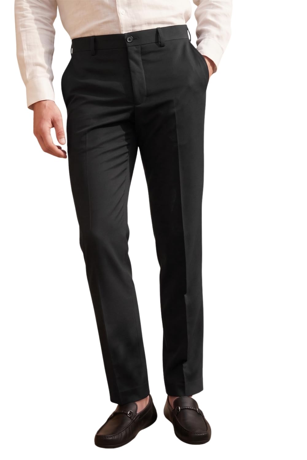 louis philippe Men's Slim Fit Mid Rise Solid Superior Comfort with Extra Stretch Trouser-picture-41