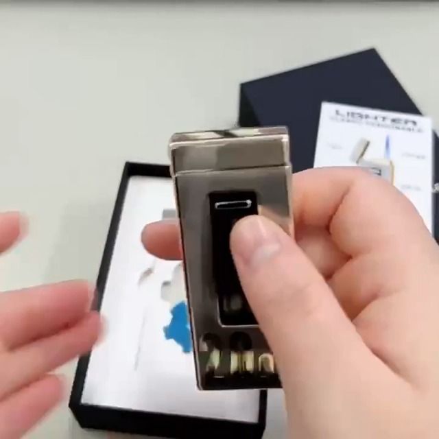 Encendedor Butano Recargable con Carga Solar y Sensor Táctil miniatura 6