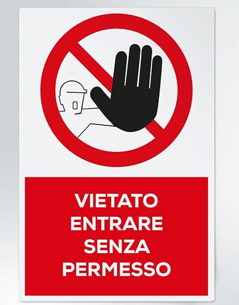 M-ITALY Cartello Segnaletico 'È Vietato Parcheggiare Nel Cortile', In Alluminio 20x31 Cm, Stampa UV Resistente, Made In Italy, Uso Esterno