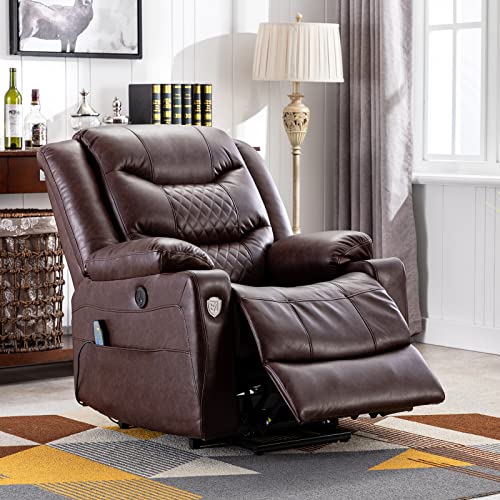 Ever Advanced Power Lift Recliner, Lift Chairs Recliners For Elderly, Lift Chair With Heat And Massage, Remote Control, Usb Port, 2 Cup Holders & Side Pockets For Home,Office (Faux Leather Brown) #TOP5