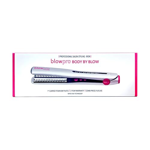 Miniatura 2 de blowpro Body by Blow Plancha profesional de titanio de peluquería de 1 pulgada con dientes, rango de temperatura de hasta 450 F, luces LED