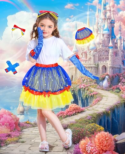 Vestido de princesa para niñas con tutú y accesorios miniatura 3
