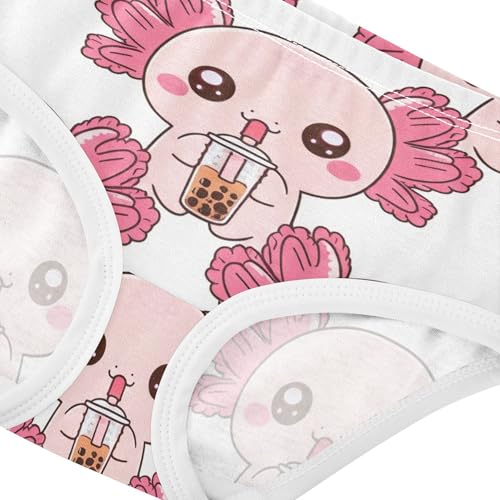 Girls Underwear Toddler 2t Cotton Panties Little Girl Animal Underpants Briefs Cute Beige Axolotls Pink Tea4