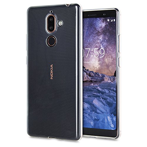 Olixar for Nokia 7 Plus Clear Case - Silicone Gel TPU Flexible - Ultra Thin - Slim Protection - Wireless Charging Compatible - Shockproof Phone Cover - Crystal Clear