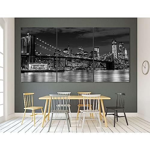 Lienzo del puente de Brooklyn ZELLART cuadro grande 140x70cm listo para cubrir paredes vacias