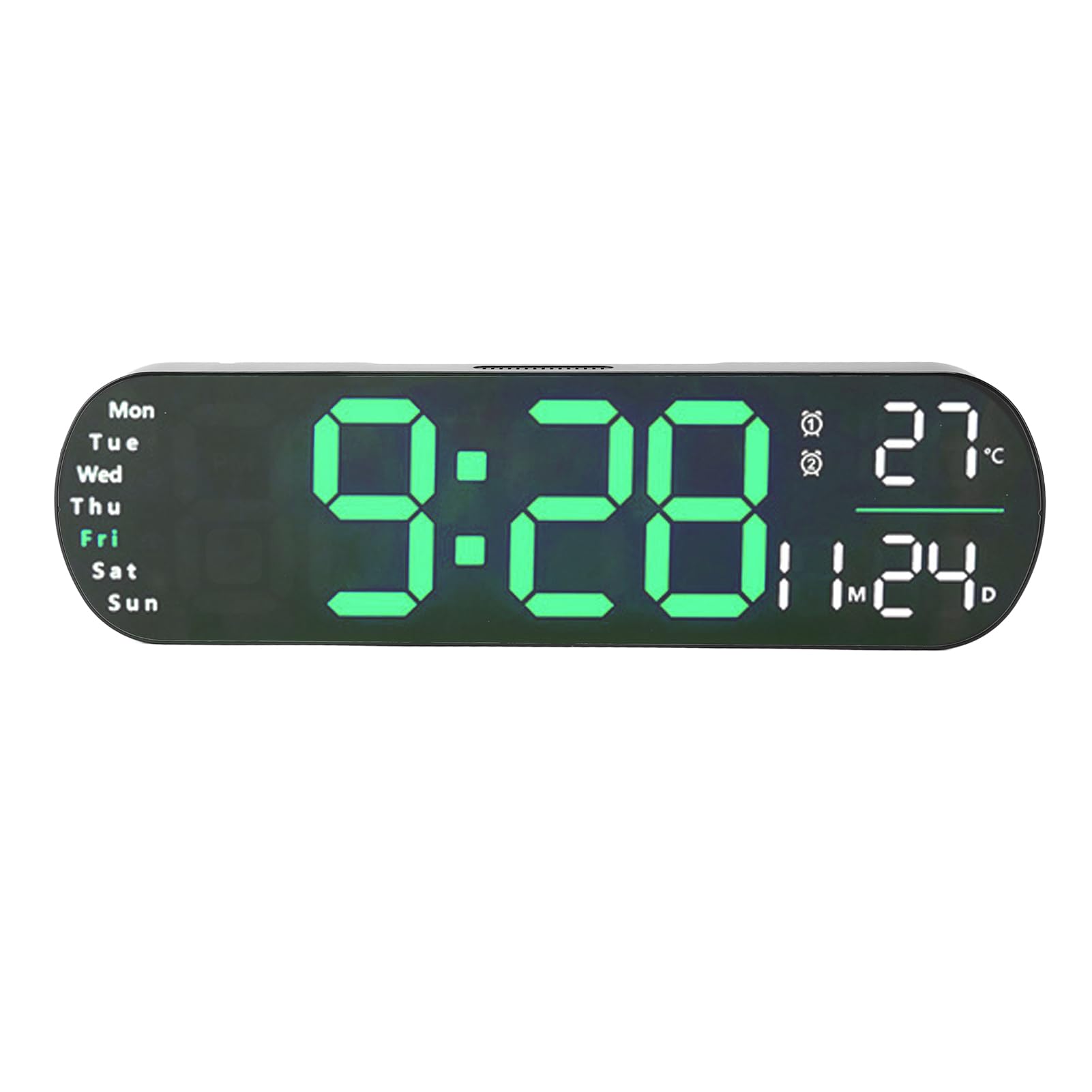 Cyfrowy Zegar ścienny, 13.78 Cala Wyświetlacz LED (GREEN)
