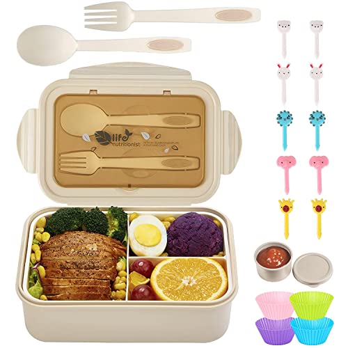 La mejor selección de Fiambreras los preferidos por los clientes. 46 Bento Box Fiambrera Lonchera para Adultos, Caja de Almuerzo de Estudiante,1400ml-4 Compartimentos, con Púas de Alimentos, Tazas para Tartas, Apto para...
