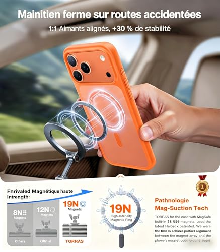 Coque iPhone 17 Pro Max TORRAS MagSafe orange antichoc