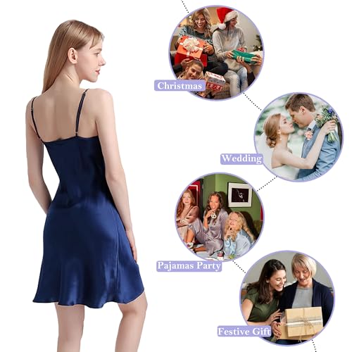 Image of Luxurious 100% Mulberry Silk Chemise - 19 Momme Sleeveless Nightgown