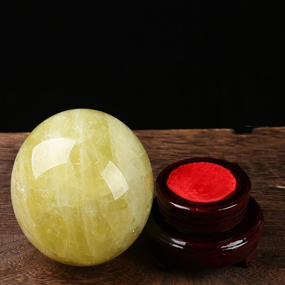 Feng Shui Citrine Crystal Sphere Ball Transparent Quartz with Hold