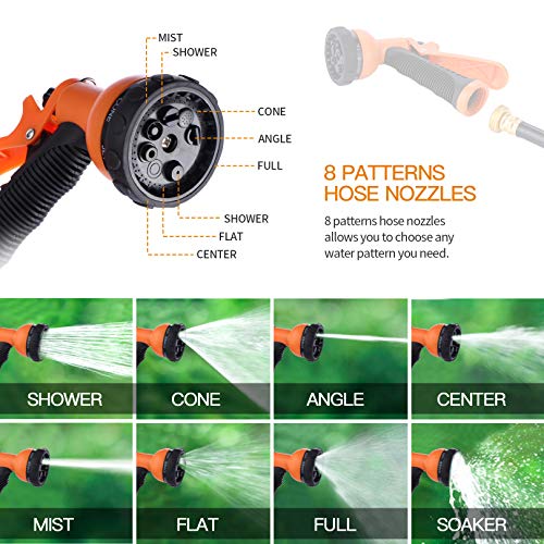 Himimi Automatic Retractable Garden Hose Reel With 1/2 Inch X 65 + 6 Ft Water Hose, Heavy Duty Hose Reel Wall Mount, 8 Pattern Nozzle/Slow Return/Any Length Lock/Auto Rewind/180° Watering Car Washing #TOP2