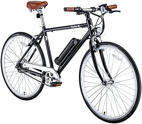 Hurley Electric Bikes Amped Urban Single Speed E-Bike (Blue Sea, Large / 19)