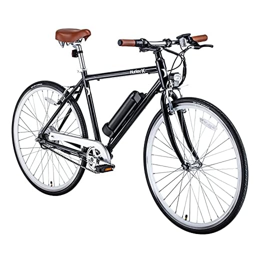 Hurley Electric Bikes Amped Urban Single Speed E-Bike (Blue Sea, Large / 19)