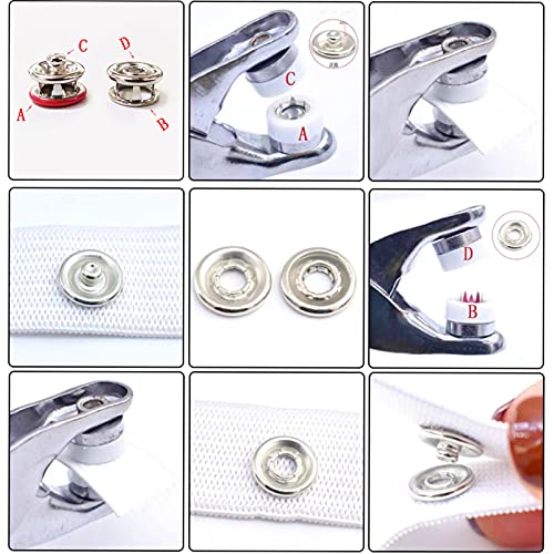 100 Sets Snap Button, Colorful Grommets Snap Fasteners Kit Brass Prong Press Stud Sewing Fasteners Fabric Buttons For Clothes With Installation Tool(Black) #TOP4