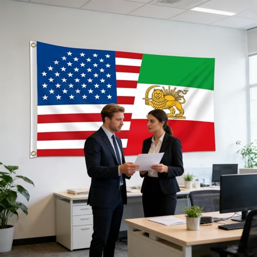 Estandarte Antiguo de Irán 150x240 cm de Alta Resistencia para Despachos y Oficinas 4