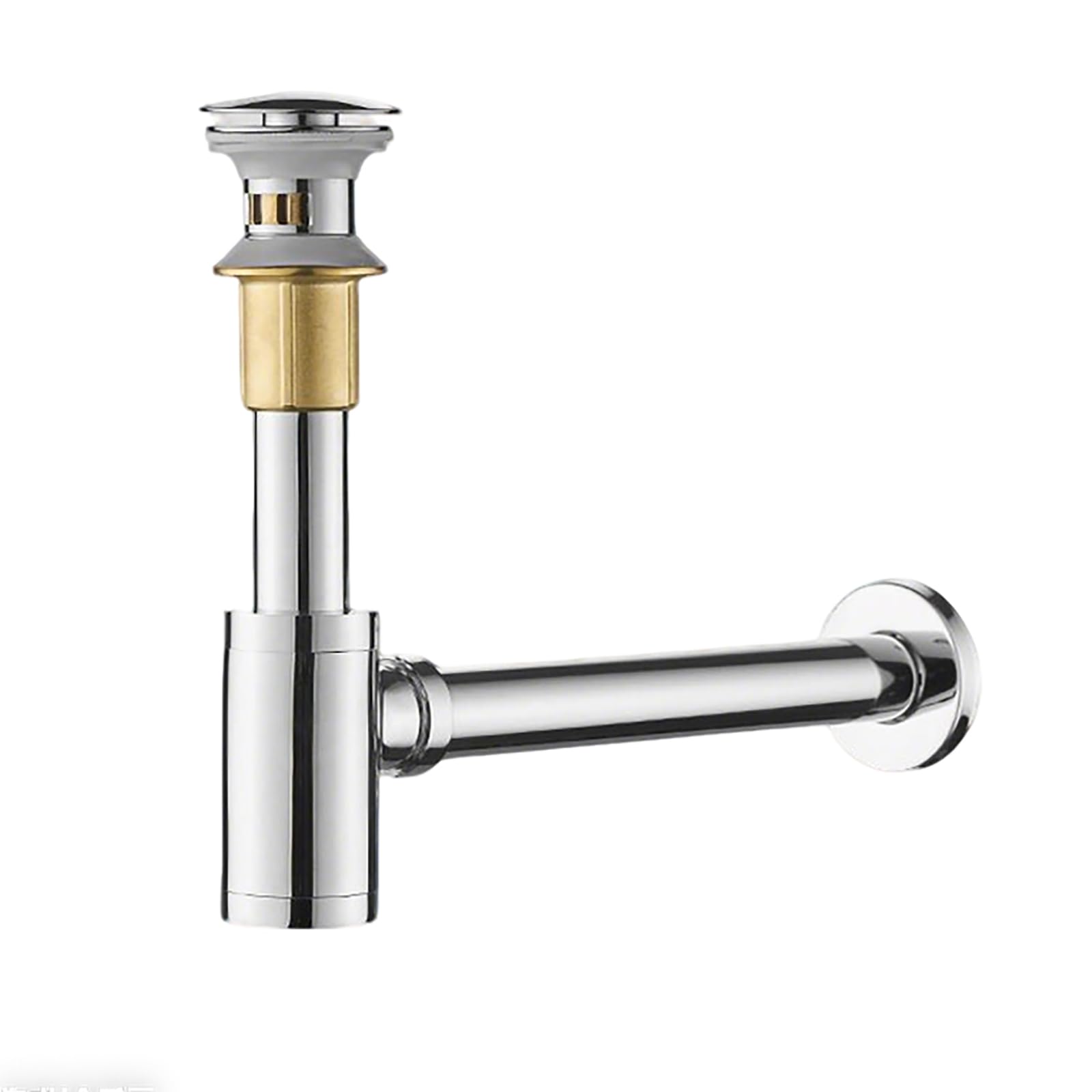 Siphon Waschbecken mit Überlauf,Pop Up Ablaufventil,Geruchsverschluss,Höhenverstellbar Abflussrohr Waschbecken,Universal Abflussrohr 1 1/4"