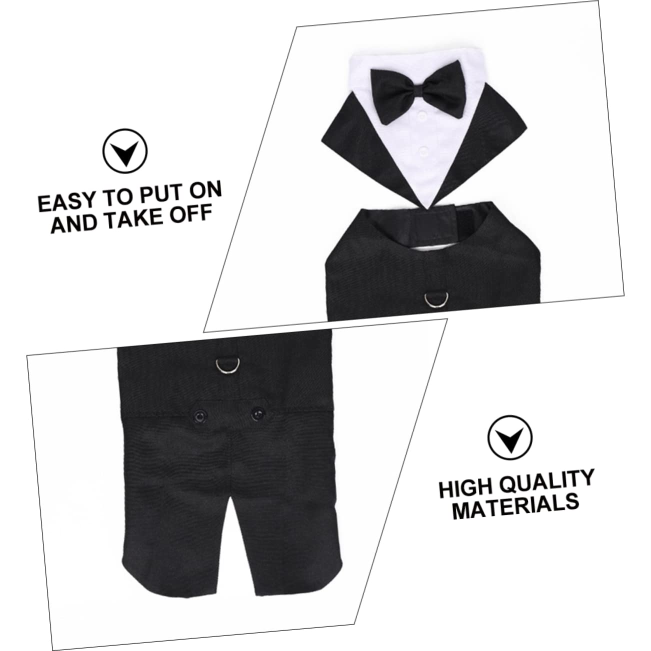 Housoutil 3pezzi Camicia Per Cani Cotone Con Cravatta Tuxedo Elegante Per Matrimoni e Occasioni Speciali Abbigliamento Alla Moda Per Pet Fashion e Cosplay