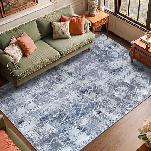 Image of Medallion Vintage Look Carpet for Living Room Bedroom Dining Room | Washable Area Rug with Non Slip TPR Backing | Modern Floor Carpet for Home(Design10-6x9 Feet)