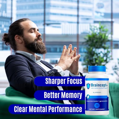Image of (2 Pack) Braincept Capsules, Official Braincept Plus Nerve Support Supplement, Advanced Brain & Memory Health Formula with Natural Ingredients for Focus & Wellness (120 Capsules)