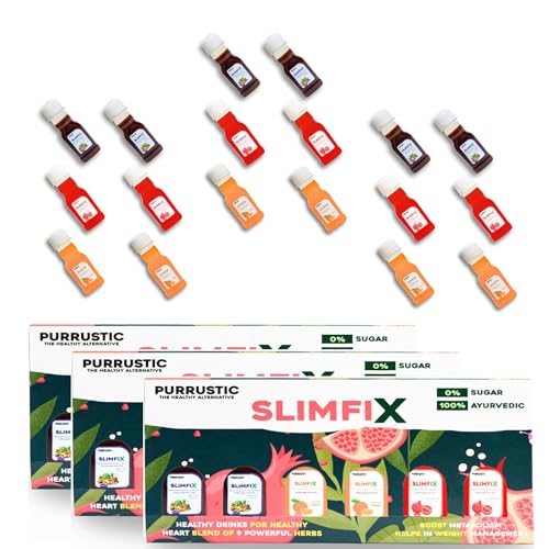 Image of SLIMFIX - Ayurvedic Weight Loss Juice with 9 Herbs, Control Metabolism and Digestion, Natural Juice from Triphala, Turmeric & Dandelion, No Added Sugar (18 Bottles of 60ML Each, 18 Day)