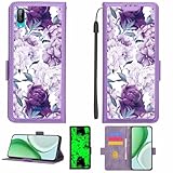 Kinetijy Case Compatible for Mobicell Mx1 Phone Case Flip Cover [with Tempered Glass Screen Protector][RFID Blocking][Luminous Effect] LPT-ZSH