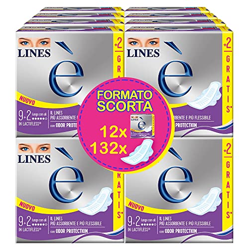 Lines Il est long serviettes avec ailes en Lactifless pack de 132