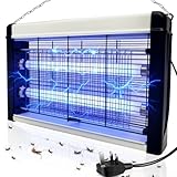 Fly Zapper Electric Outdoor, 3500V High-Voltage Insect Killer with 20W UV Light (365nm), Powerful Mosquito & Fly Zapper with Washable Tray & Hanging Chain, Safe Quiet Operation, UK Plug