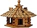 Produktbild dobar® 45310e Vogelfutterhaus Holzschindeldach 6-eckig - Vogelhaus aus Massivholz - XL Vogelfutterstation mit Futtersilo - 6-eckige Vogelvilla - 68 x 59 x 46 cm - Braun