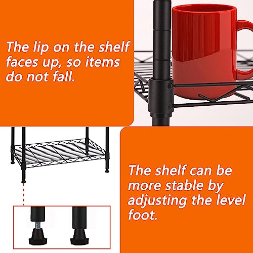 Giotorent 5-Wire Shelving Storage Garage Organizer, Adjustable Metal Shelf Wire Shelving Unit Rack For Laundry Bathroom Kitchen Storage thumb #4