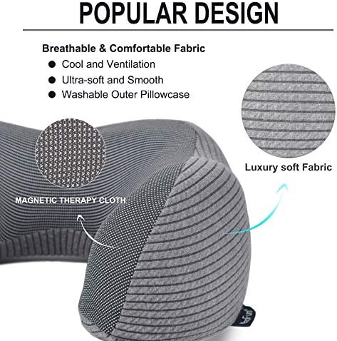 napfun Neck Pillow for Traveling, Upgraded Travel Neck Pillow for Airplane 100% Pure Memory Foam Travel Pillow for Flight Headrest Sleep, Portable Plane Accessories, Dark Grey 3 napfun Neck Pillow for Traveling, Upgraded Travel Neck Pillow for Airplane 100% Pure Memory Foam Travel Pillow for Flight Headrest Sleep, Portable Plane Accessories, Dark Grey