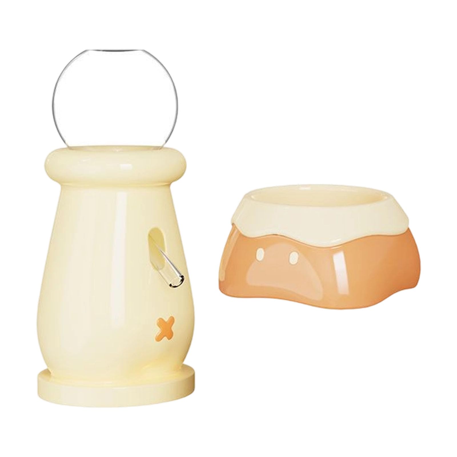Futternapf aus Keramik mit Wasserspender für Nagetiere, Haustier, Hamster, Rennmäuse, Alltagsbedarf, kleiner Futternapf