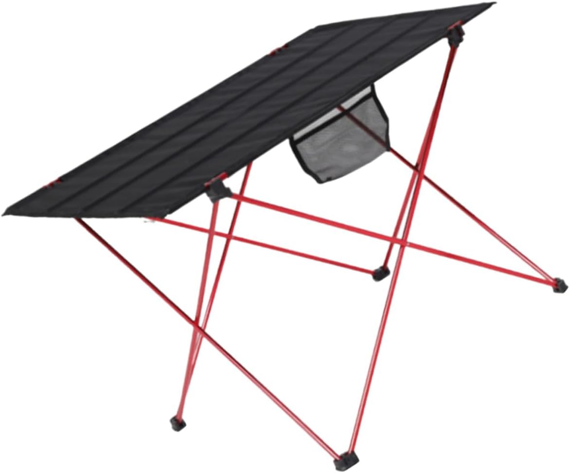 Kichvoe Portable Folding Camping Table Small Red Aluminum Alloy Multi-use Lightweight Picnic Table for Outdoor Hiking Beach and Travel
