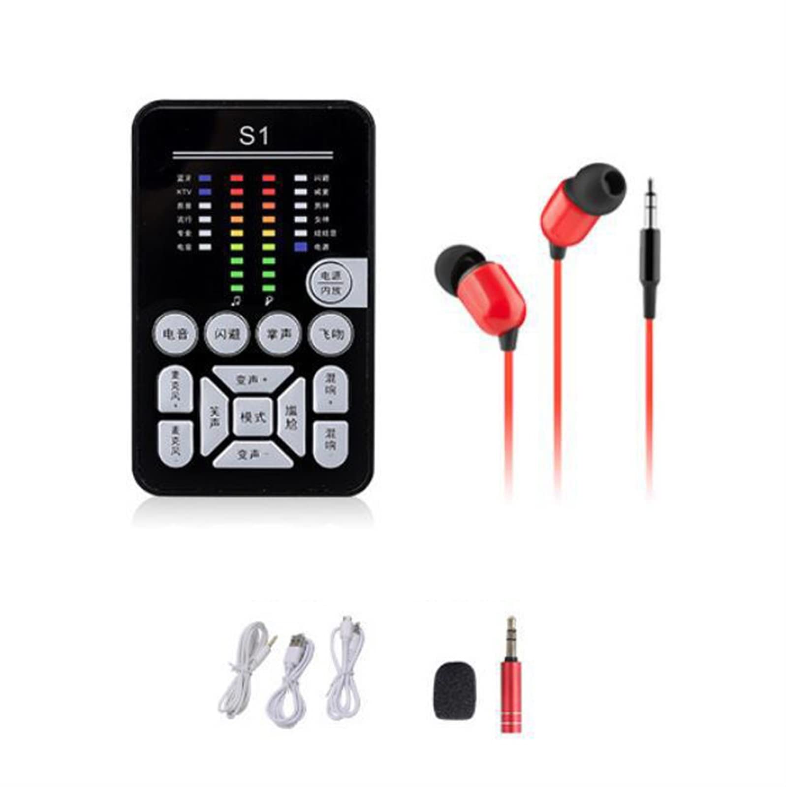 Mixeur Audio Professionnel, Carte Son S1 Live, Casque USB Externe, Microphone, Carte Son De Diffusion en Direct pour Téléphone Portable, Ordinateur, Pc,
