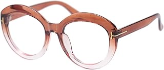 Reading Glasses, Color Round Reading Glasses, Women Ladies Farsighted Presbyopic Eyeglasses, Magnifying Eyewear (Color : Black, Size : +150) (Tea 250)