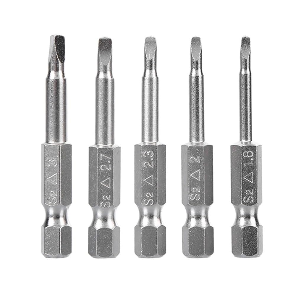 Ruxyoie 5Pxs 5Pcs Triangle Screwdriver Bits S2 Alloy Steel Magnetic 1.8-3.0Mm