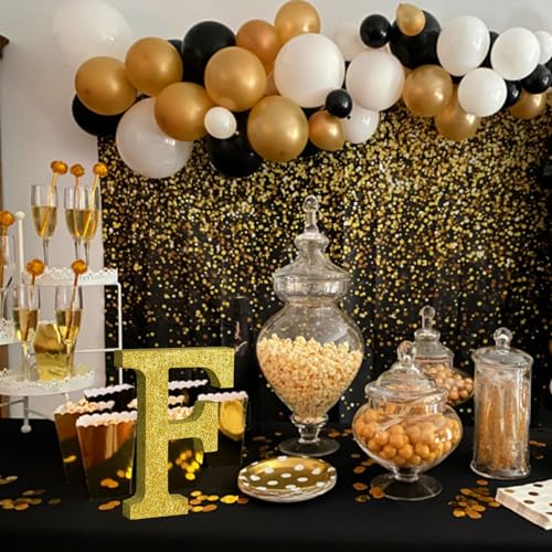 Image of TONIFUL 8 Inch Gold Glitter Letter F Table Centerpiece A-Z Gold Birthday Party Decorations,Gold Alphabet F for Birthday,Chrismas,Graduation,Bridal Shower,Wedding,Anniversary Party Supplies