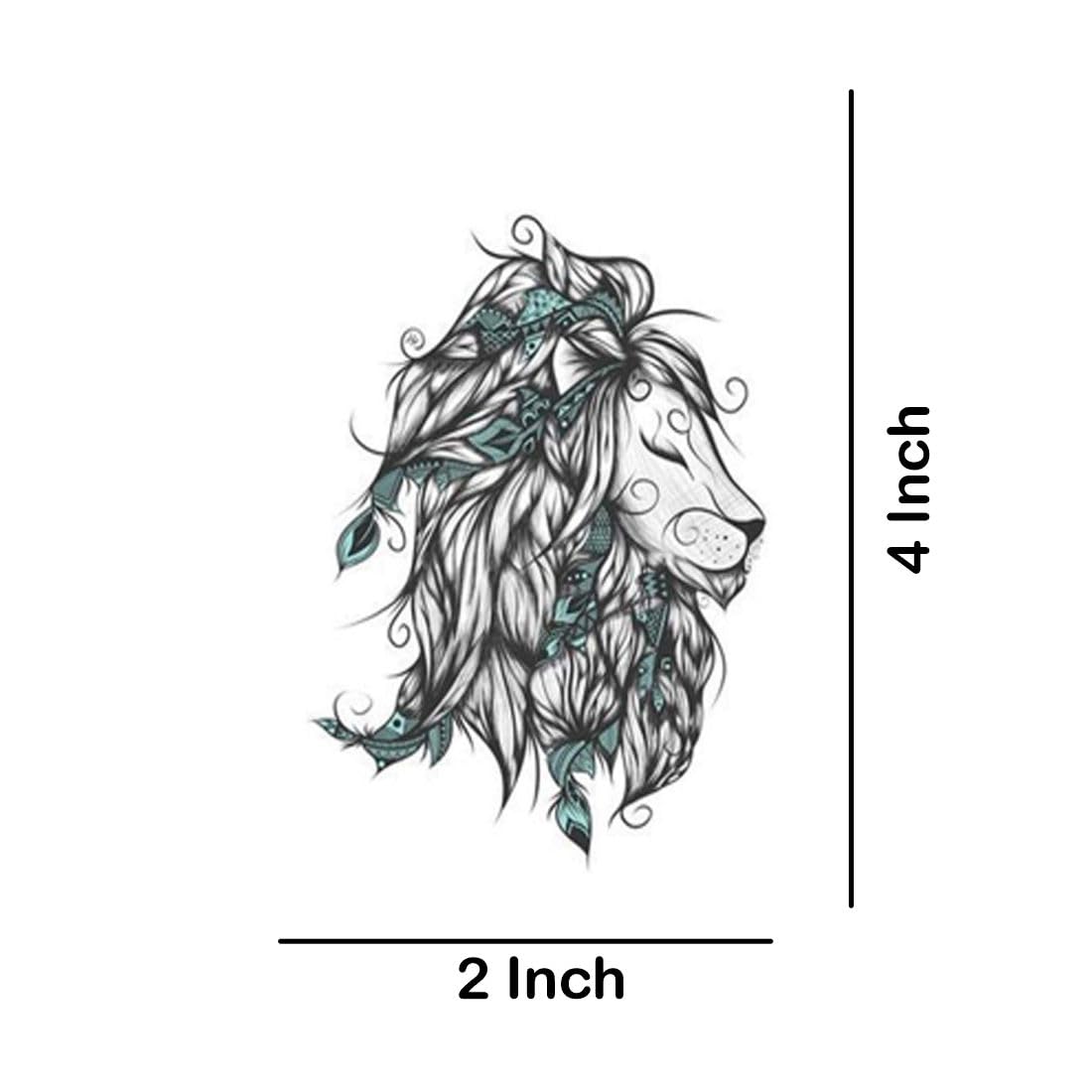 Temporary Tattoowala Lion Black Temporary Tattoo Stickers For Girls, Men, Women Fake Tattoo Waterproof body Art 1