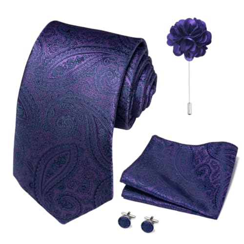Image of joy alice 70 Colors Ties Set Men Mixed Color Necktie Handkerchief Cufflinks Brooch 3.15 Formal