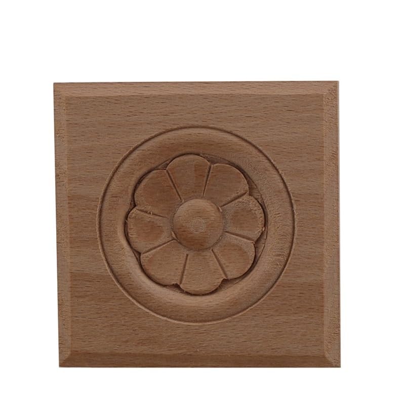 EYCFSJ Autocollant Carré Sculpté Sur Bois Non Peint Pour Coin - Pour Meubles De Maison, Murs, Portes, Travaux Manuels, 20 Cm