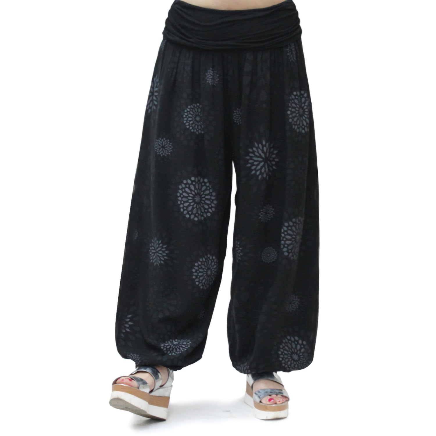 GLAMEXX24 Pantaloni Donna Harem Comodi Sciolto Leggeri Pantaloni Estivi Donna Leggeri Pantaloni con Tasche Freschi per Casa Tempo Libero e Sport Yoga Jogging Danza Pilates, M-L, XL-3XL