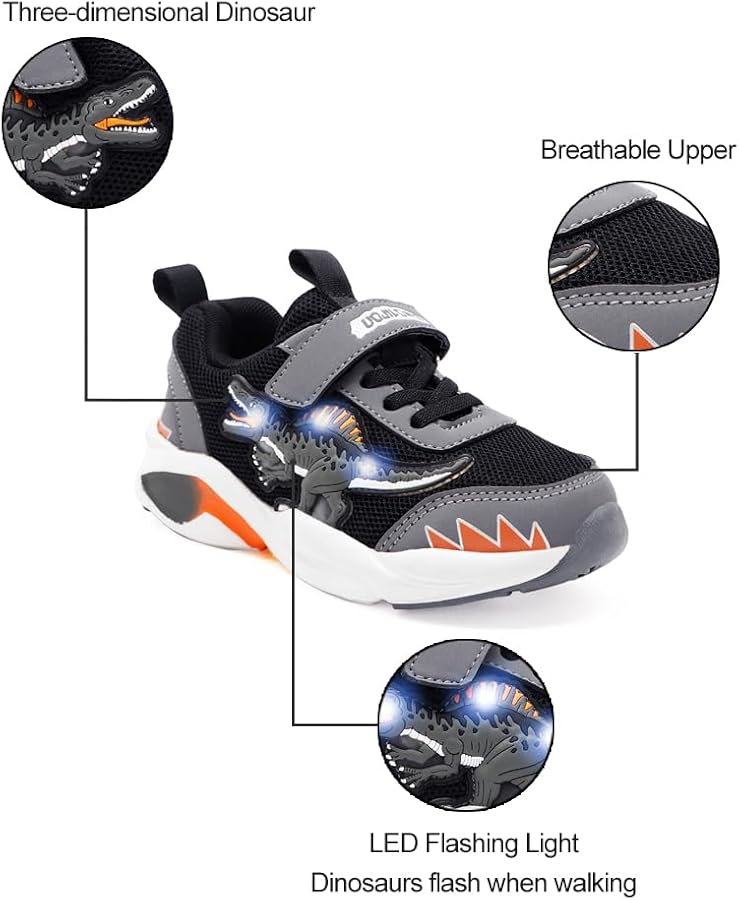 Amazon.com: Toddler Dinosaur Shoes with Lights Little Kids