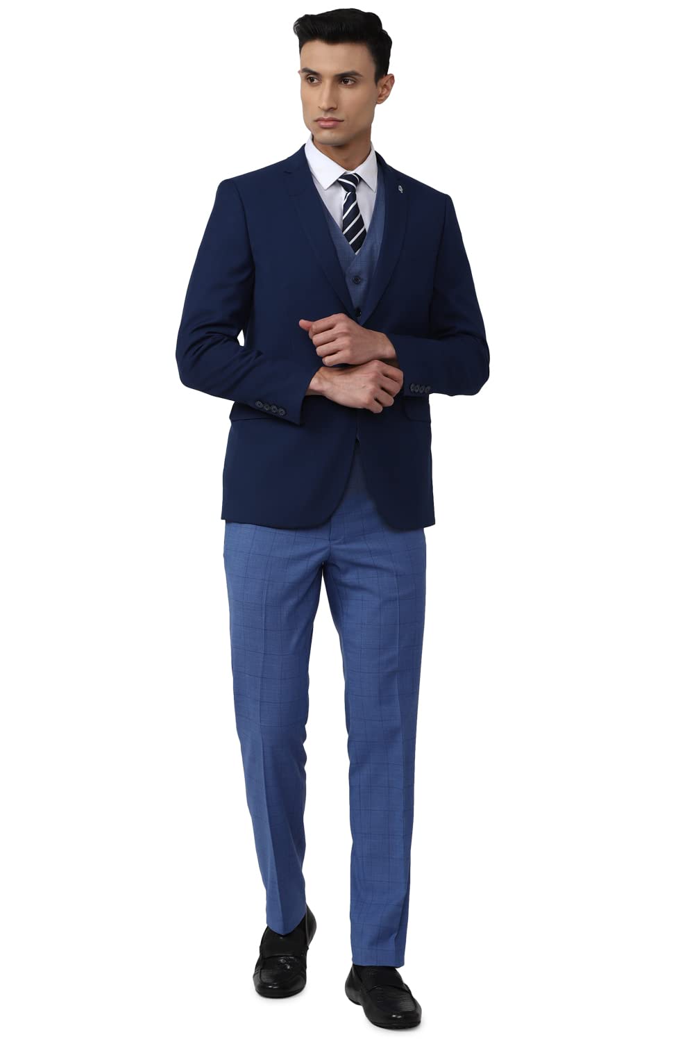 van heusen Navy Three Piece Suit-picture-50