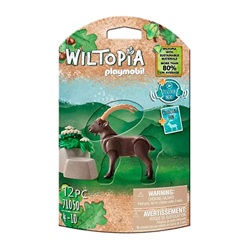 PLAYMOBIL WILTOPIA 71050 Cabra Montesa, Incluye Accesorios, Carta de colección con Animales y código QR, a Partir de 4 años