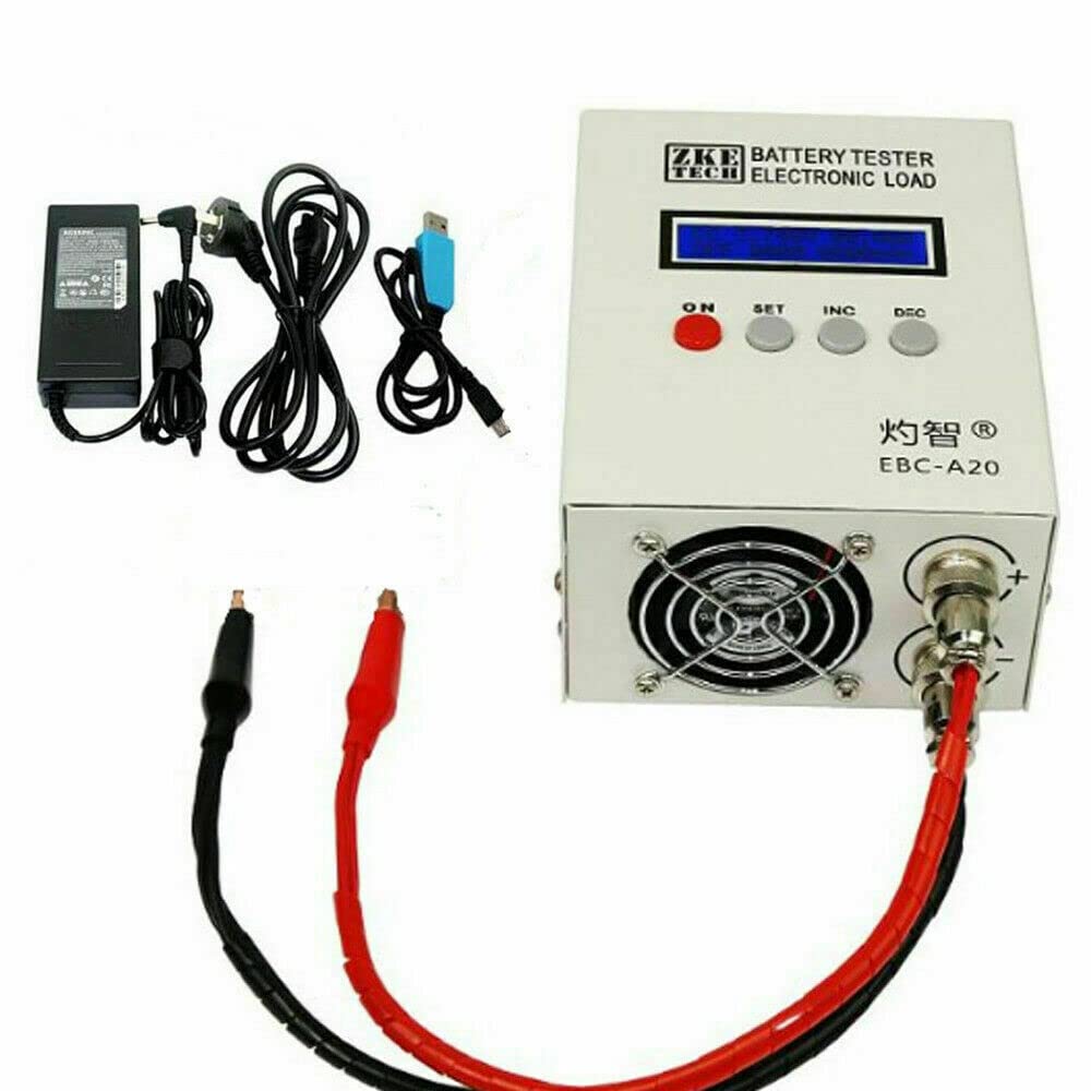 EBC-A20 - Tester batteria al litio al piombo-acido elettronico per batteria, tester di capacità 85 W LCD