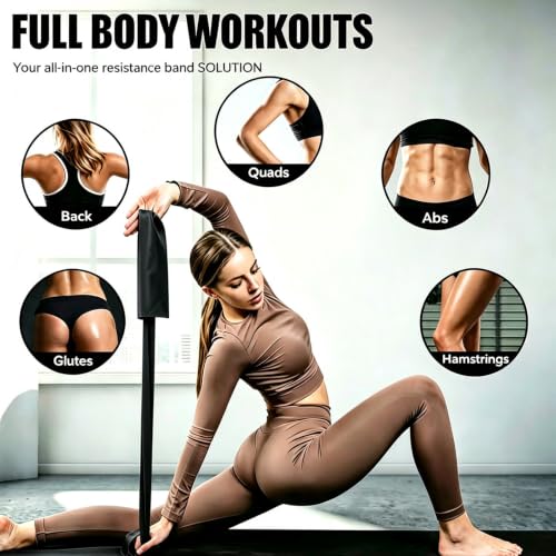 Image of Resistance Bands for Home Workout,Long Exercise Band for Physical Therapy | Non-Latex 59inch Elastic Fitness Bands for Yoga,Pilates,Gym,Travel, Home Exercise Equipment for Women,Men,Pregnant,Seniors
