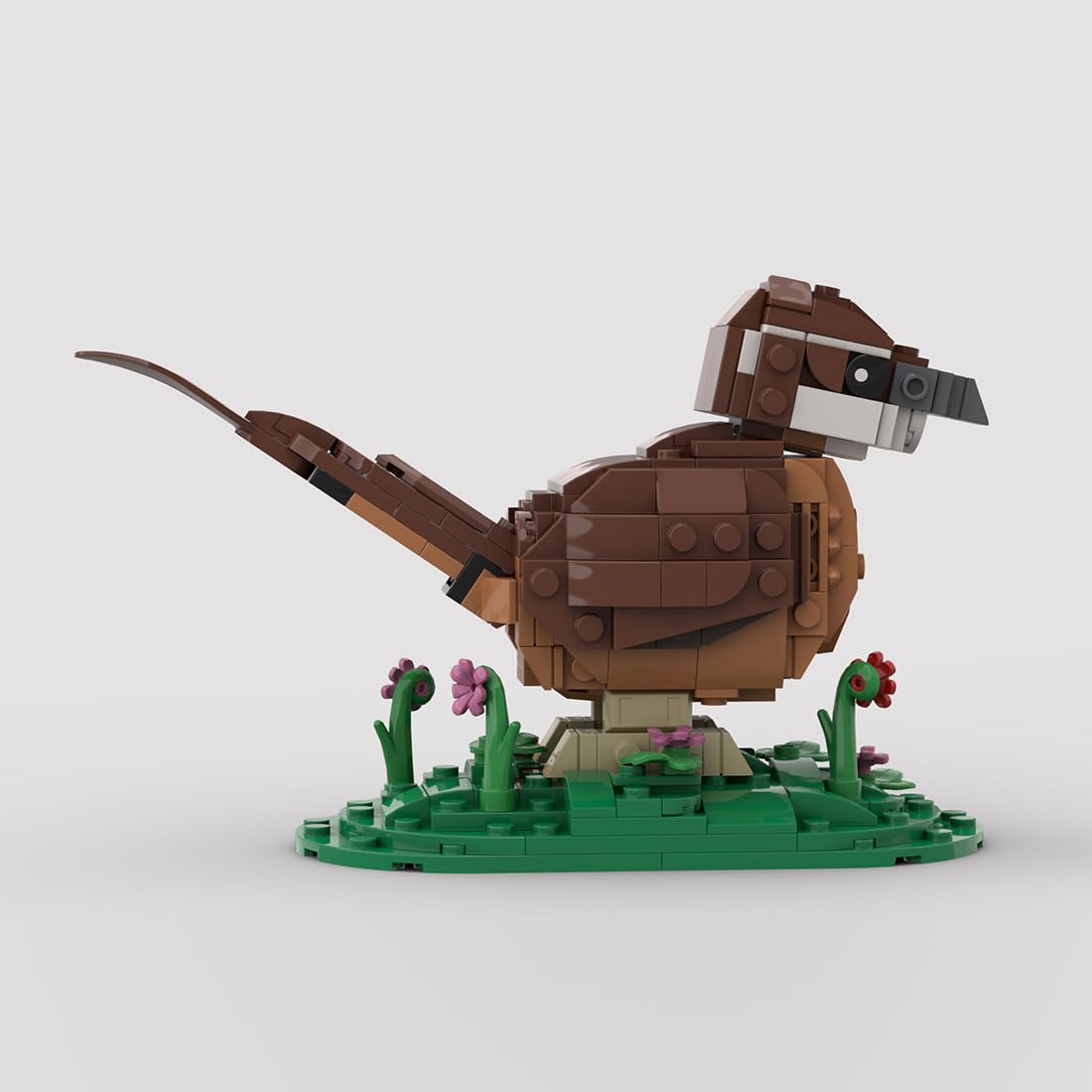 Juego de bloques de construcción coleccionables de pájaros cantores Carolina Wren, decoración coleccionable de oficina o hogar, ladrillos de pájaros, regalo para adultos, adolescentes amantes de las